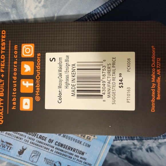 Habit Mossy Oak Fishing Pattern Hoodie, Long Sleeve, Size Small - Picture 4 of 9